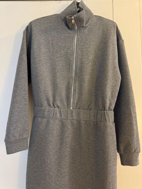Modesees Half-Zip midi dress - Grey - Size L